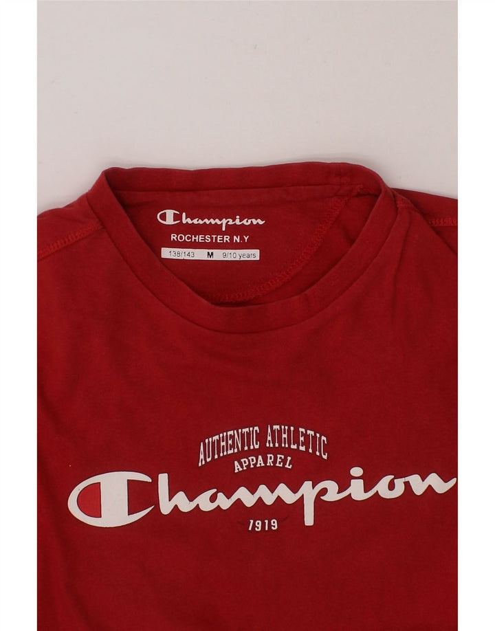 CHAMPION Boys Graphic T-Shirt Top 9-10 Years Medium Red Vintage Champion and Second-Hand Champion from Messina Hembry 