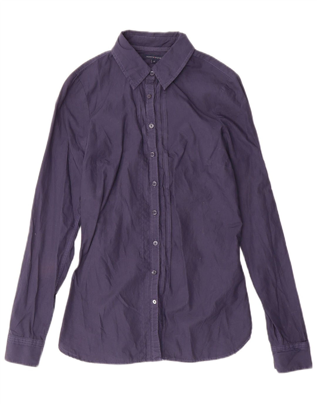 Tommy Hilfiger Womens Shirt US 4 Small Navy Blue Cotton