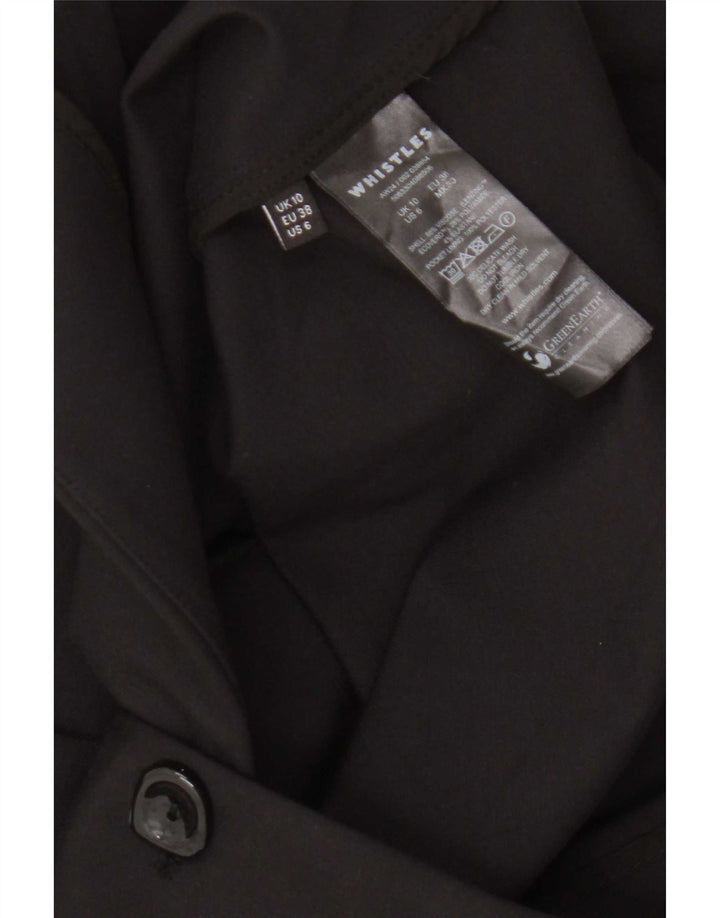 Whistles Womens Crop 3 Button Blazer Jacket UK 10 Small Black Viscose
