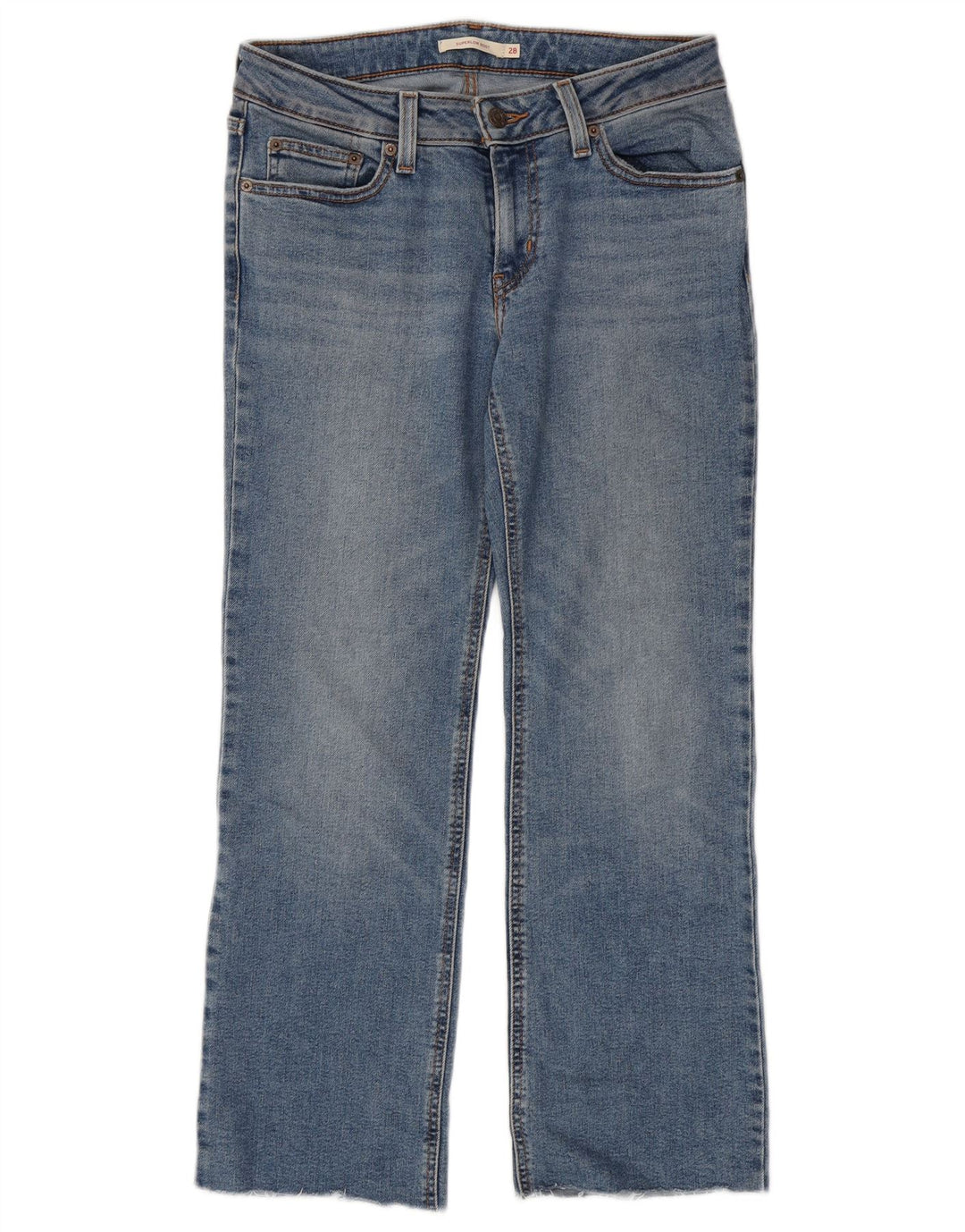 Levi's Womens Super Low Bootcut Jeans W28 L30 Blue Cotton
