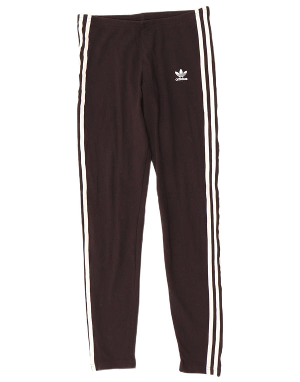 ADIDAS Girls Leggings 14-15 Years Black Cotton