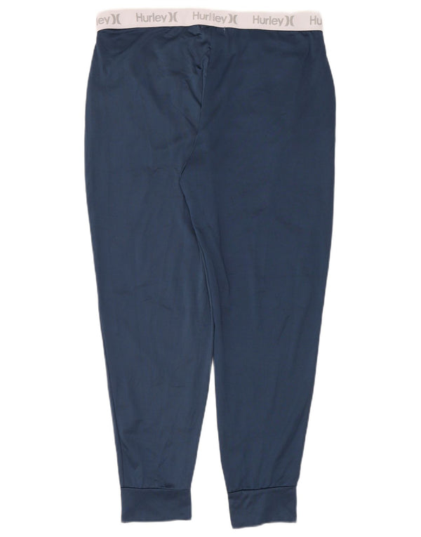 Hurley Womens Graphic Tracksuit Trousers Joggers UK 16 Large Navy Blue