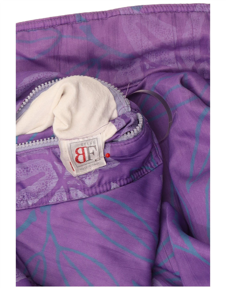 Belfe Womens Oversized Reversible Jacket UK 14 Large Purple Floral