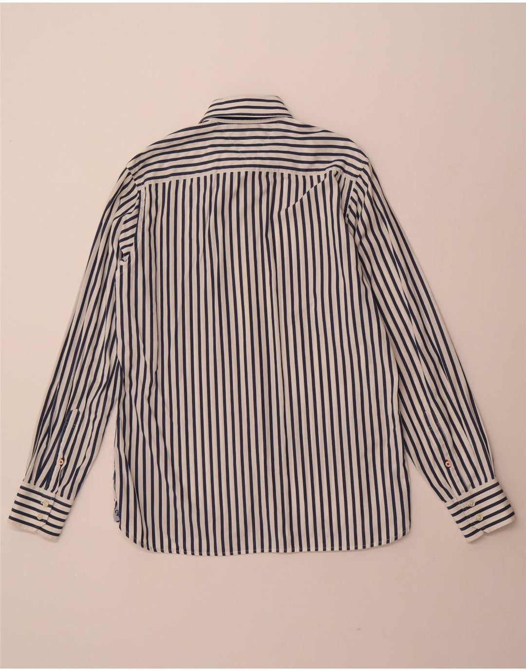 TOMMY HILFIGER Mens Shirt Medium White Striped Cotton