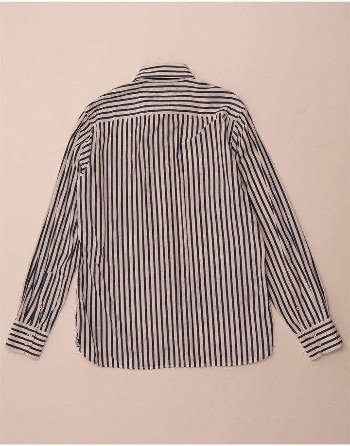 TOMMY HILFIGER Mens Shirt Medium White Striped Cotton