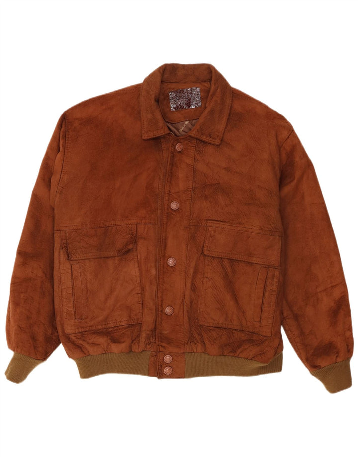 Alta Moda Mens Bomber Suede Jacket UK 42 XL Brown