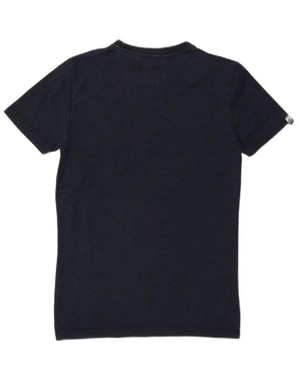 SUPERDRY Mens Graphic T-Shirt Top XS Navy Blue Cotton