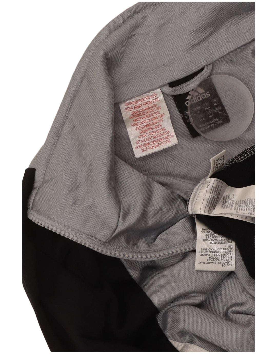 ADIDAS Boys Tracksuit Top Jacket 13-14 Years Grey Colourblock Polyester