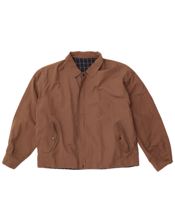 VINTAGE Mens Reversible Jacket UK 40 Large Brown Check Polyester