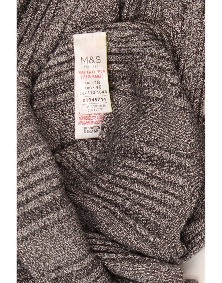 Marks & Spencer Womens Top Long Sleeve UK 18 XL Grey Viscose