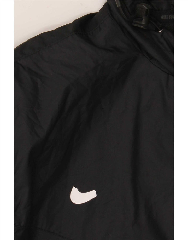Nike Mens Hooded Rain Jacket UK 38 Medium Black Nylon