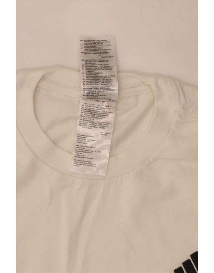 Adidas Mens T-Shirt Top Medium White Cotton