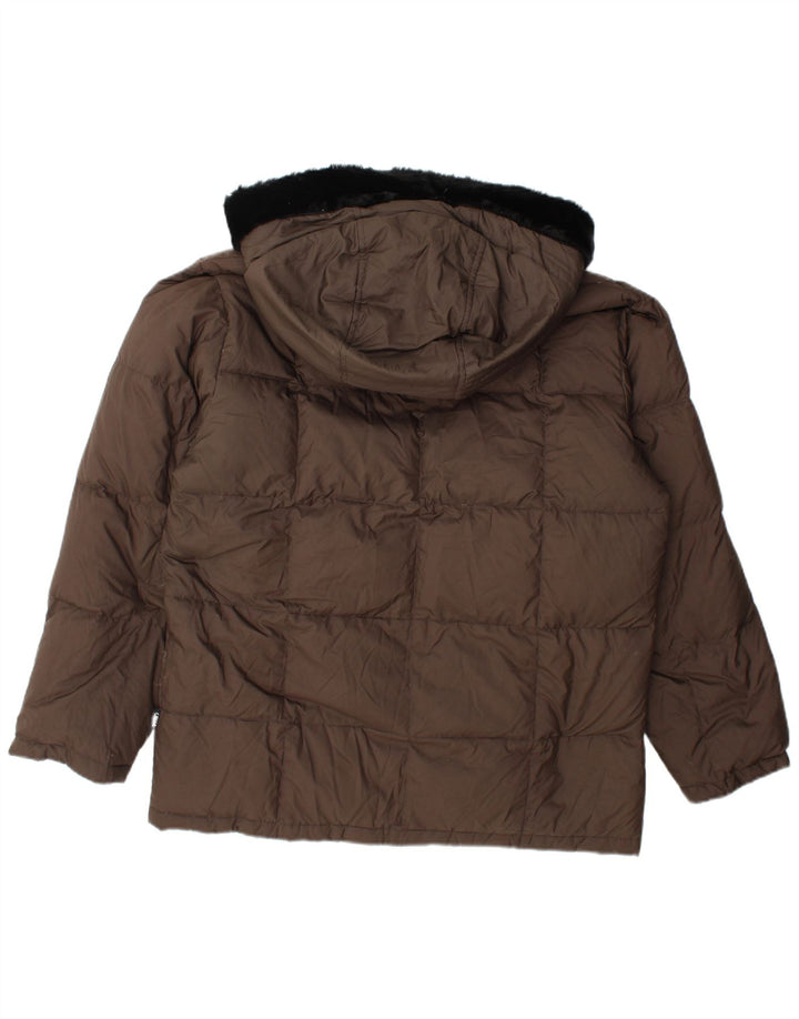 CIESSE PIUMINI Womens Hooded Padded Jacket IT 46 Large Brown Polyester