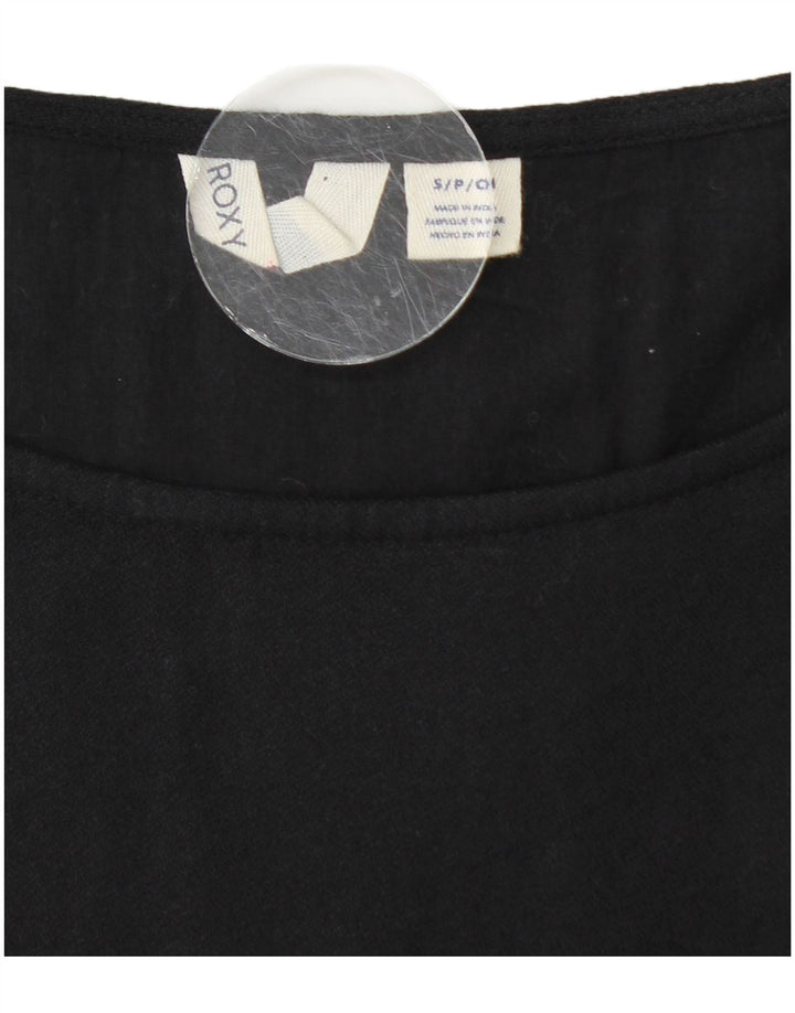 ROXY Womens Long Sleeve A-Line Dress UK 10 Small Black Cotton