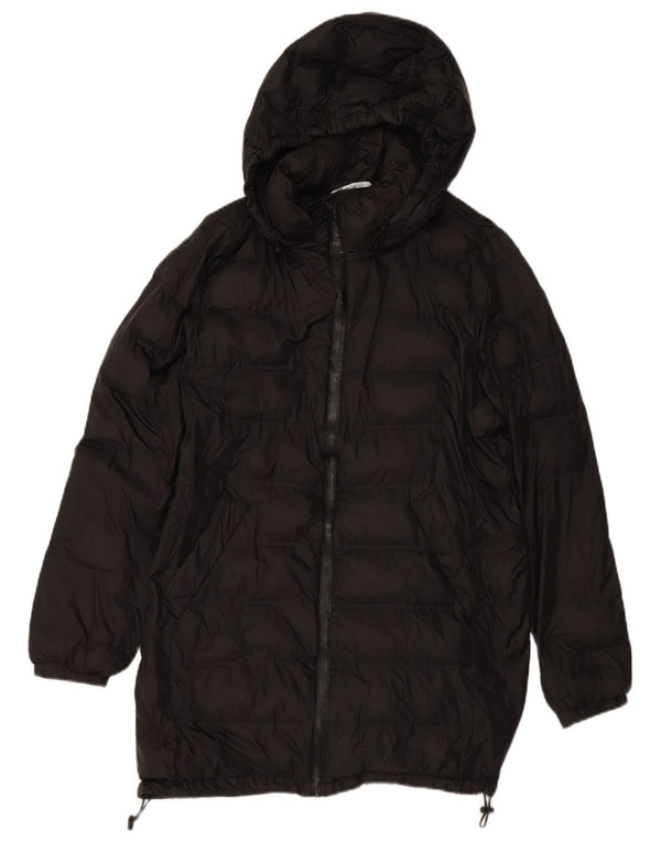 ZARA Womens Hooded Padded Coat UK 16 Large Black Polyester