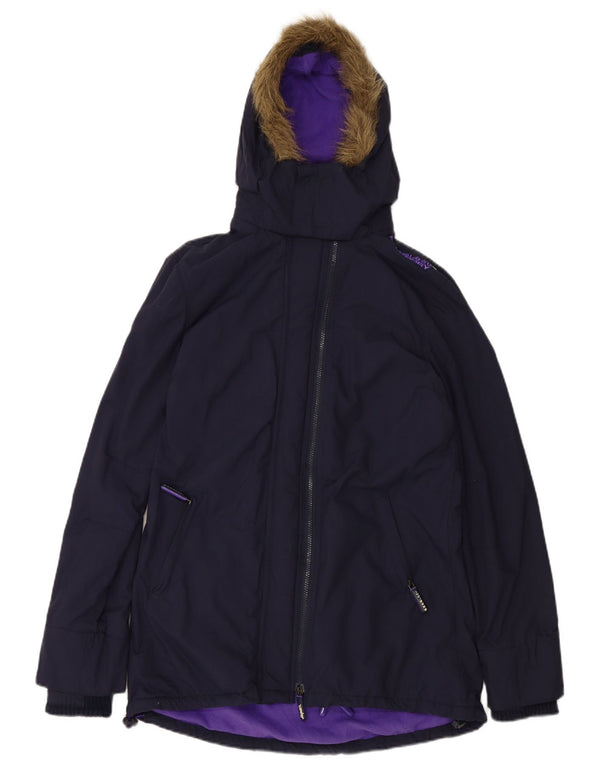 SUPERDRY Womens The windparka Graphic Parka Jacket UK 18 XL Navy Blue
