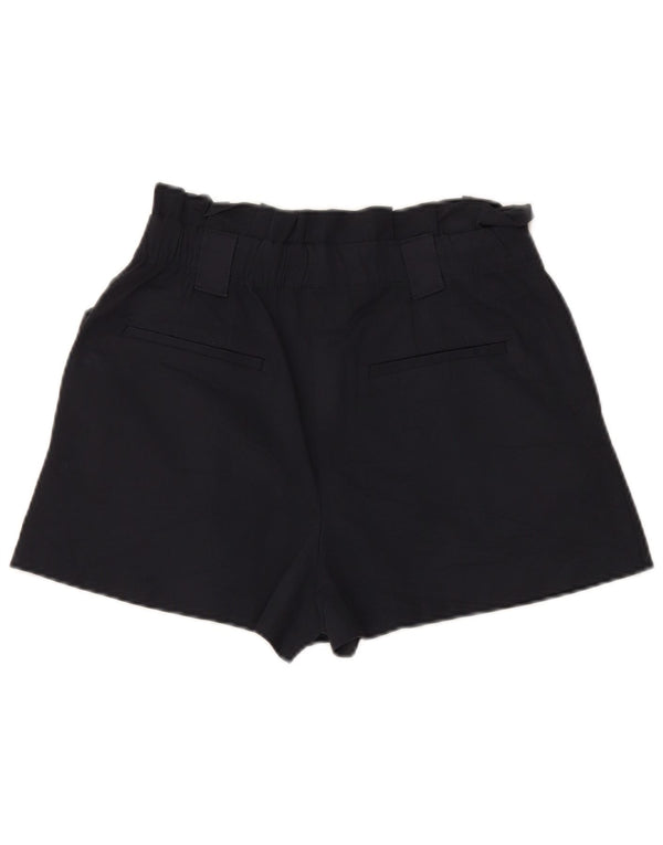 Zara Womens High Waist Casual Shorts Medium W27 Navy Blue Cotton