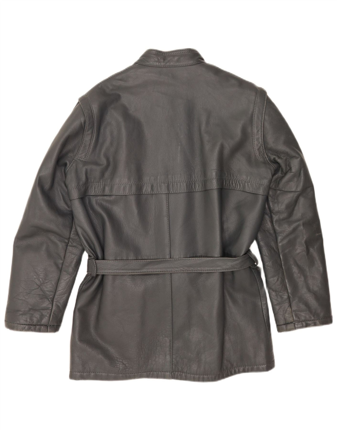 Vintage Mens Leather Jacket IT 48 Medium Grey Leather