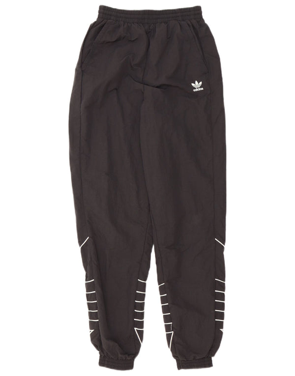 Adidas Womens Graphic Tracksuit Trousers Joggers UK 6 Small Black Polyester