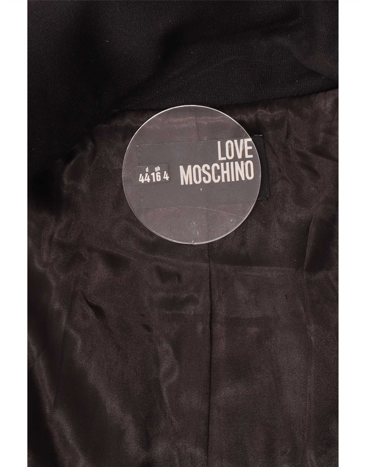 Moschino Womens Overcoat UK 16 Large Black