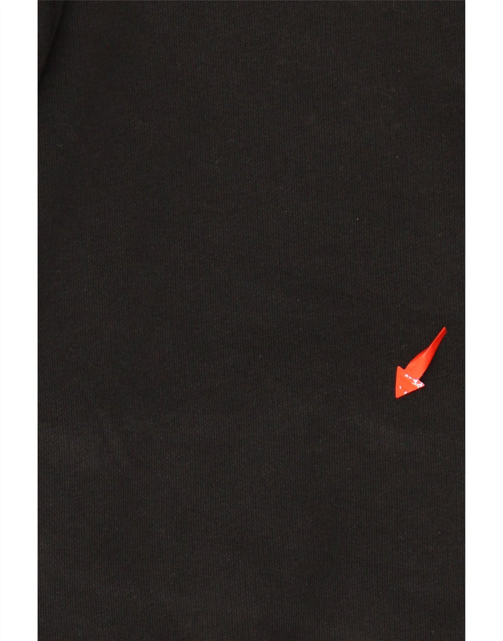 PUMA Womens Graphic Hoodie Jumper UK 16 Large Black Colourblock Cotton