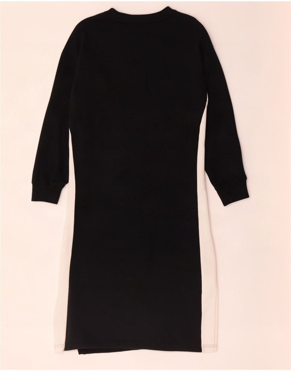 Puma Womens Oversized Sweatshirt Jumper Dress UK 10 Small Black Colourblock