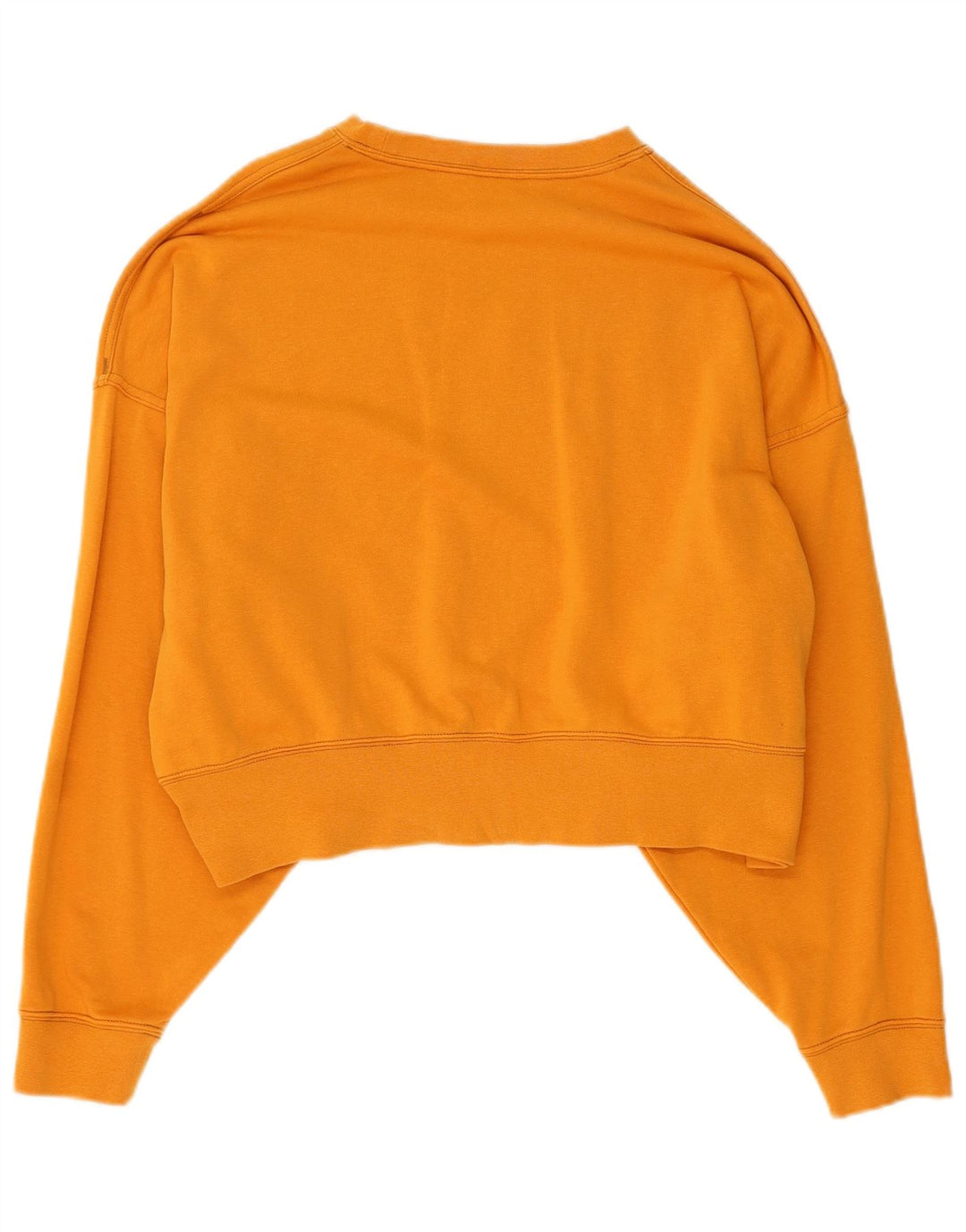 NIKE Womens Oversized Crop Sweatshirt Jumper UK 14 Medium Orange Cotton