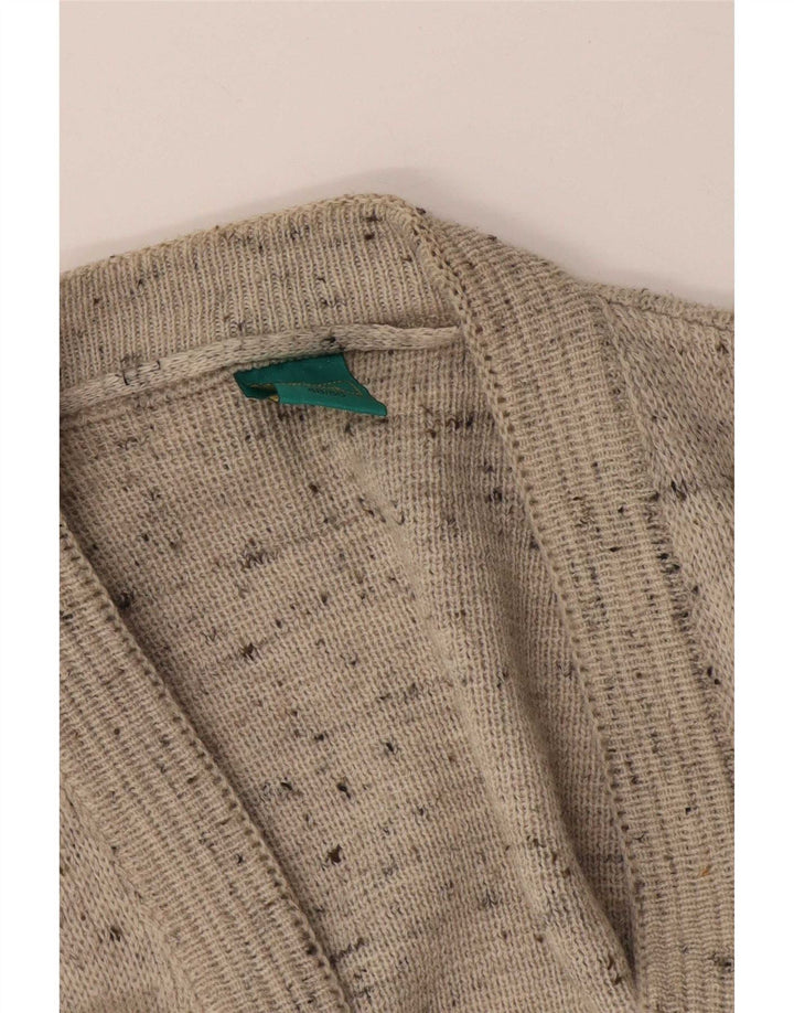 Canda Mens Cardigan Sweater IT 48/50 Medium Grey Geometric Acrylic
