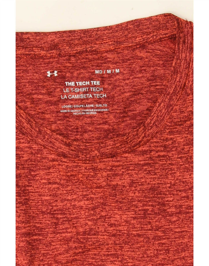Under Armour Mens T-Shirt Top Medium Red Flecked