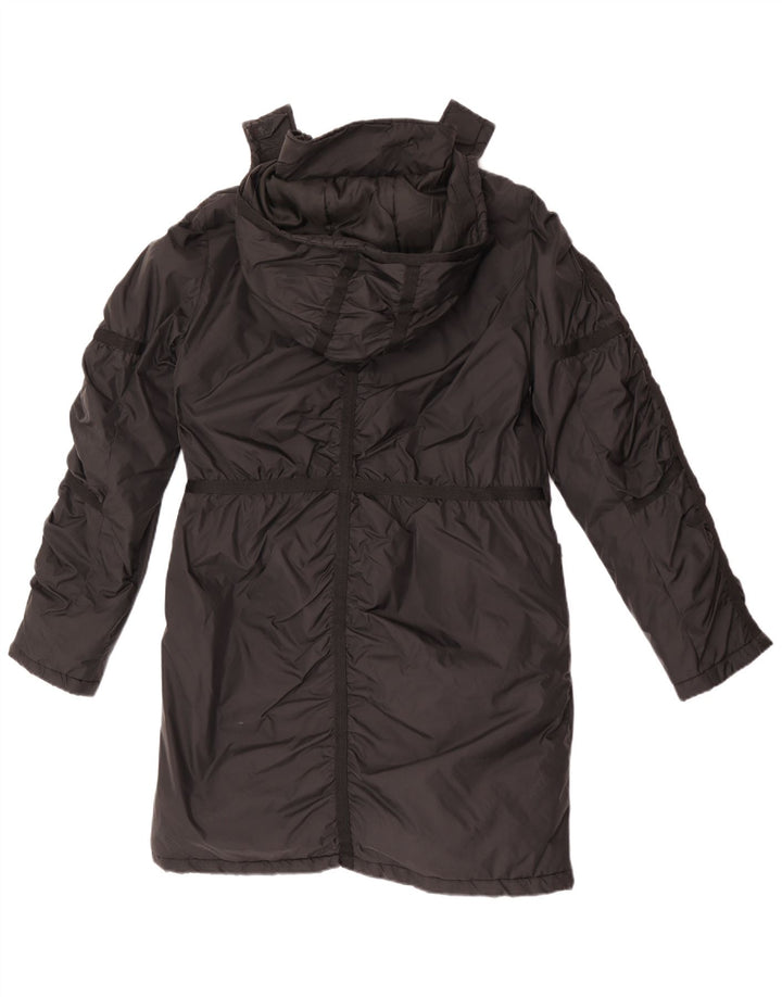 Guess Womens Hooded Parka Jacket UK 14 Medium Black Nylon