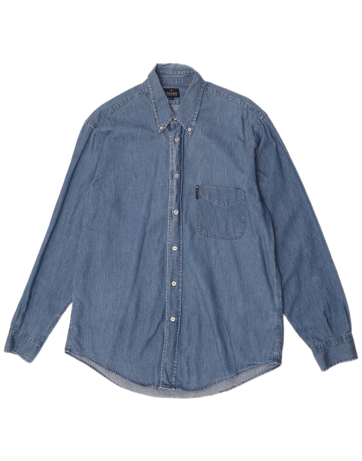 Trussardi Mens Denim Shirt Large Blue