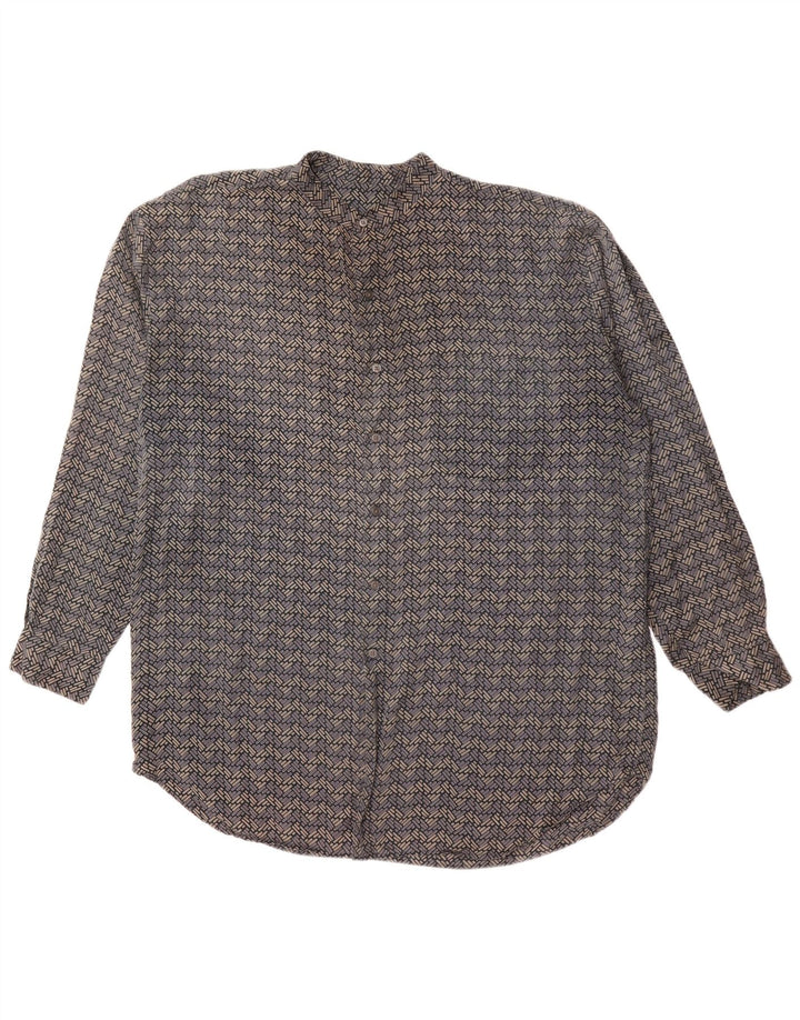 VINTAGE Mens Shirt XL Grey Geometric