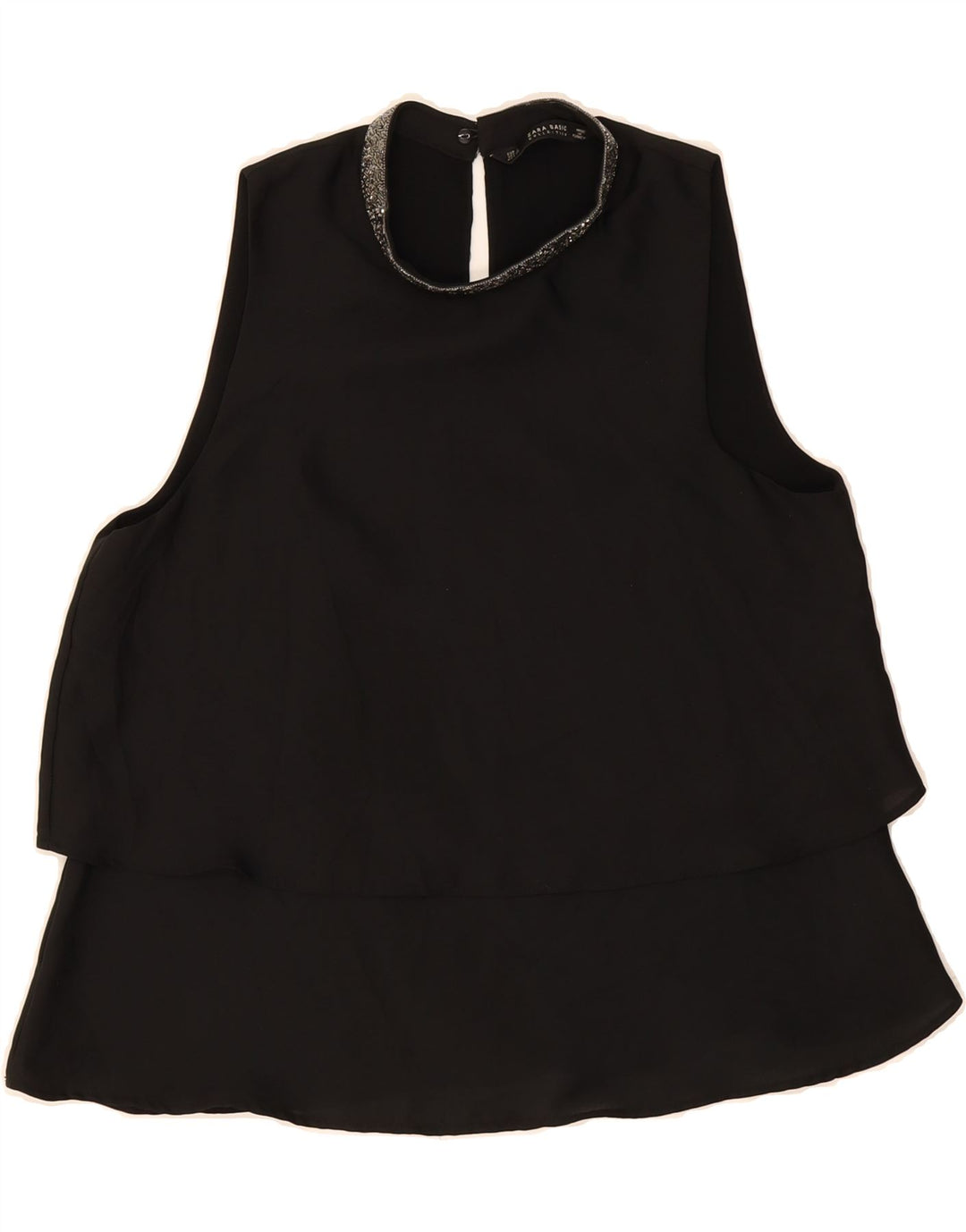 ZARA Womens Sleeveless Blouse Top UK 10 Small Black Vintage Zara and Second-Hand Zara from Messina Hembry 