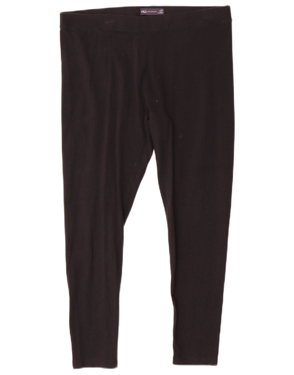 Marks & Spencer Womens Leggings UK 14 Large Black Cotton