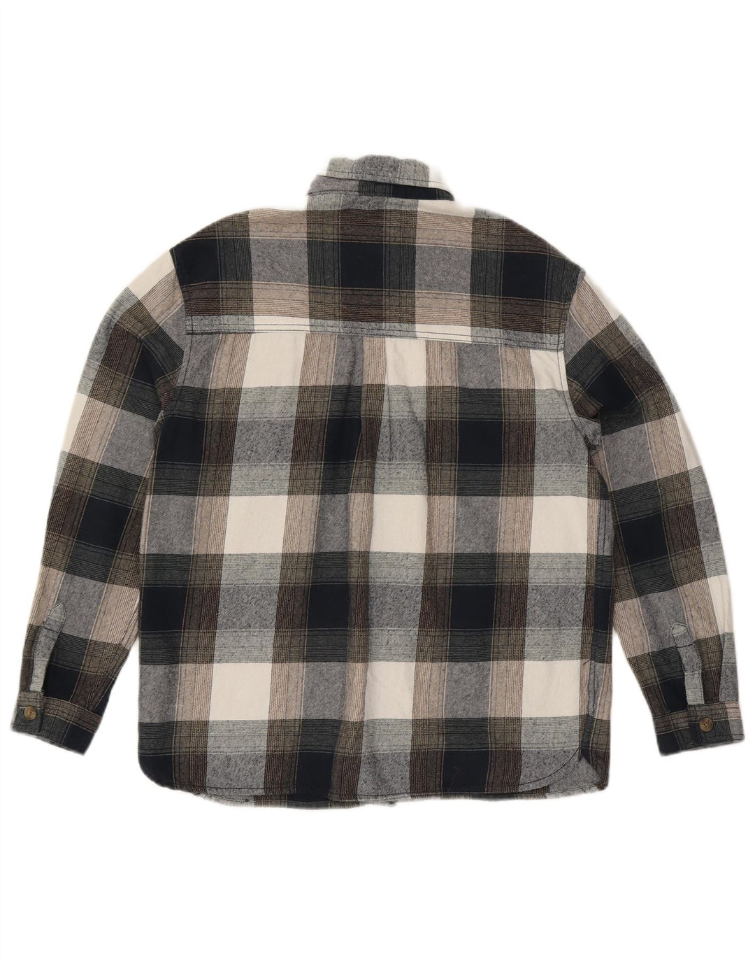 Fat Face Womens Oversized Flannel Shirt UK 10 Small Grey Check Cotton