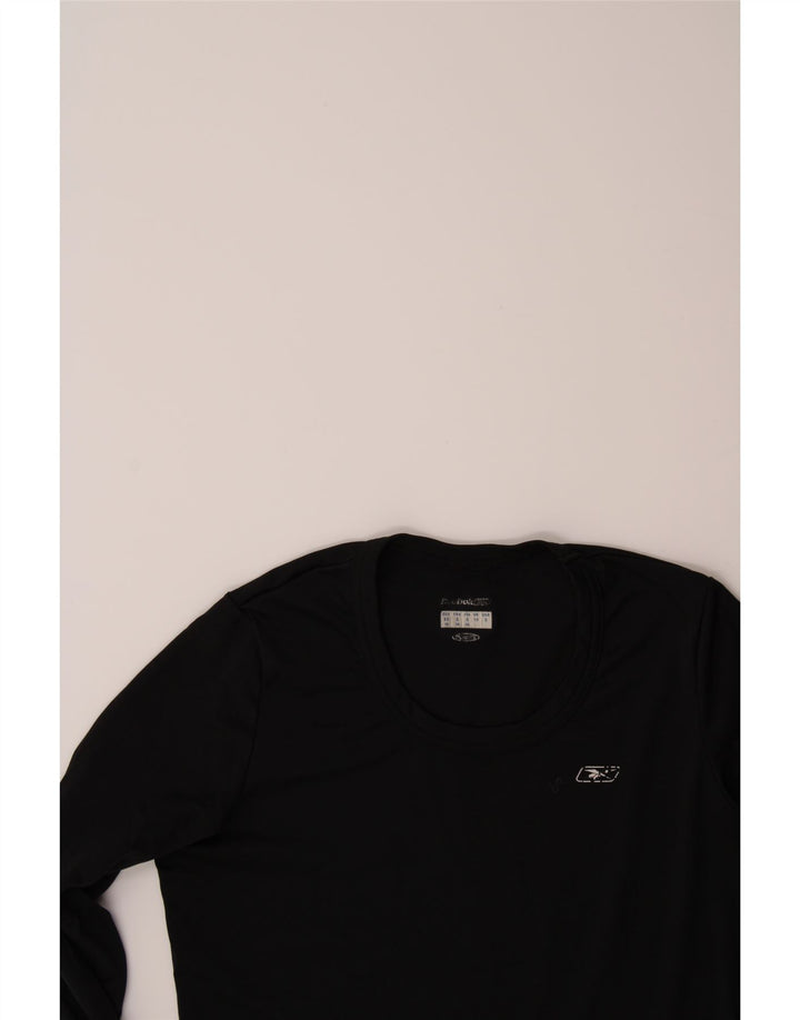 REEBOK Womens Crop Top Long Sleeve UK 10 Small  Black Polyester Vintage Reebok and Second-Hand Reebok from Messina Hembry 