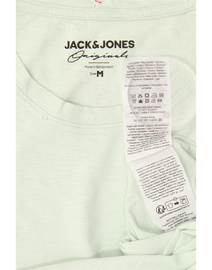 JACK & JONES Mens T-Shirt Top Medium Green Cotton Vintage Jack & Jones and Second-Hand Jack & Jones from Messina Hembry 
