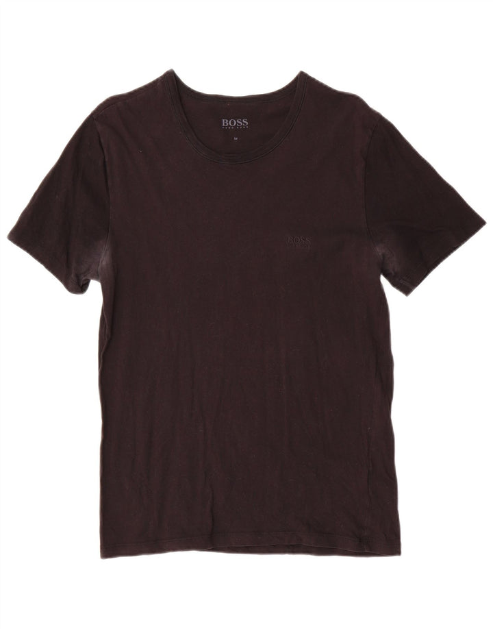 HUGO BOSS Mens T-Shirt Top Medium Black Cotton