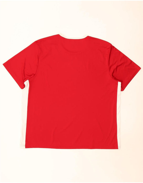 Adidas Mens Climalite T-Shirt Top 2XL Red Colourblock