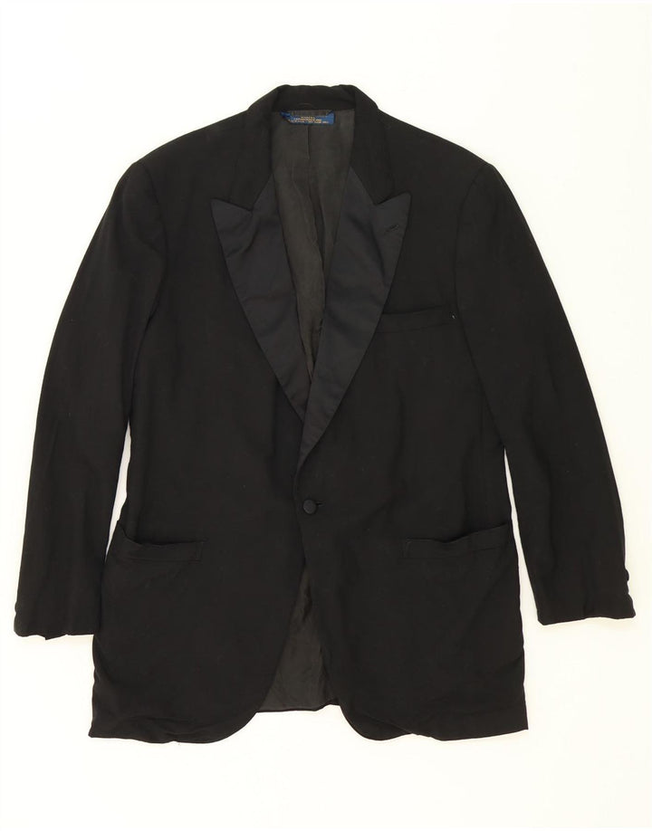 BROOKS BROTHERS Mens 1 Button Blazer Jacket UK 38 Medium Black Wool Vintage Brooks Brothers and Second-Hand Brooks Brothers from Messina Hembry 