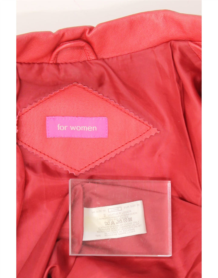 VINTAGE Womens Leather Jacket UK 10 Small Red Leather Vintage Vintage and Second-Hand Vintage from Messina Hembry 