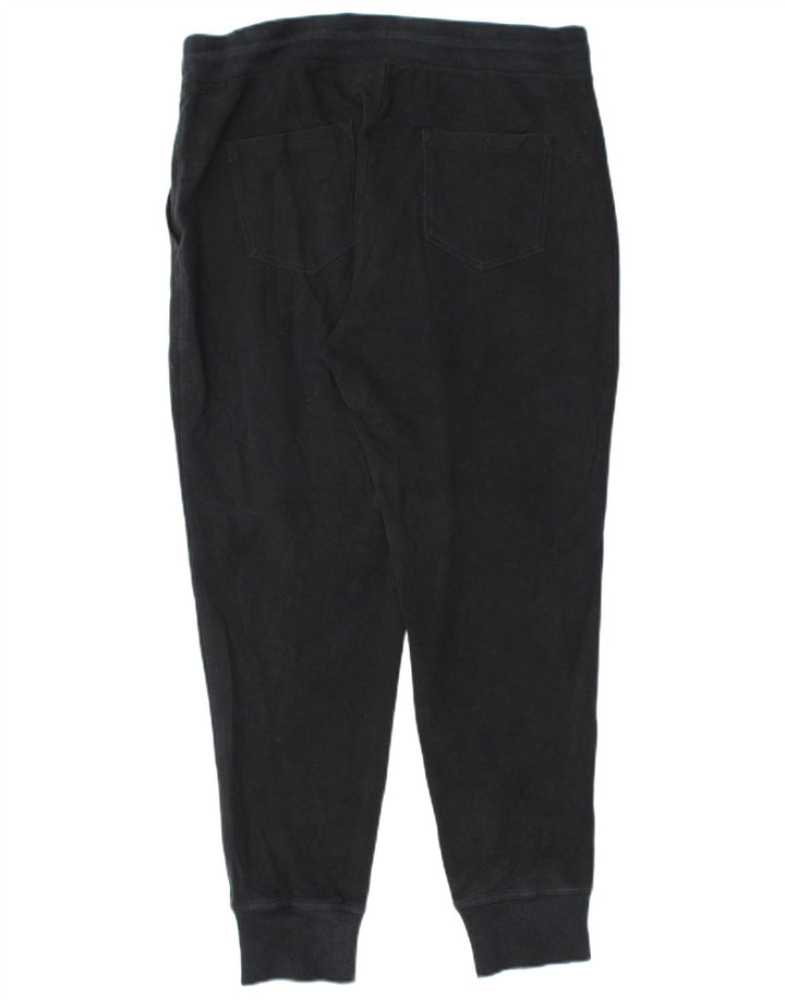 L.L.BEAN Womens Tracksuit Trousers Joggers UK 14 Medium  Black Cotton