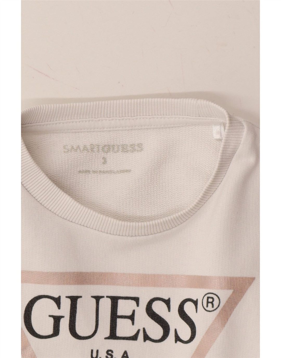GUESS Girls Graphic Sweatshirt Jumper 2-3 Years White Vintage Guess and Second-Hand Guess from Messina Hembry 