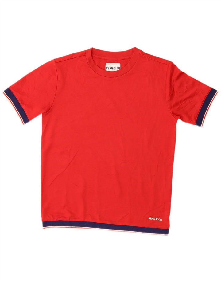 PENN-RICH Womens T-Shirt Top UK 10 Small Red Polyester