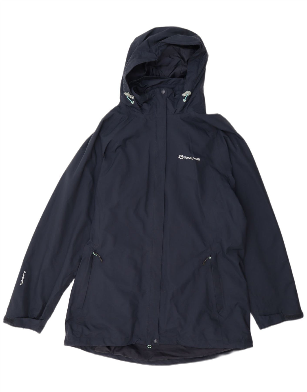 Sprayway Womens Hooded Rain Jacket UK 16 Large Navy Blue Polyamide