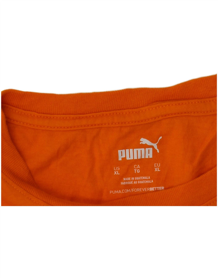 Puma Mens Graphic T-Shirt Top XL Orange