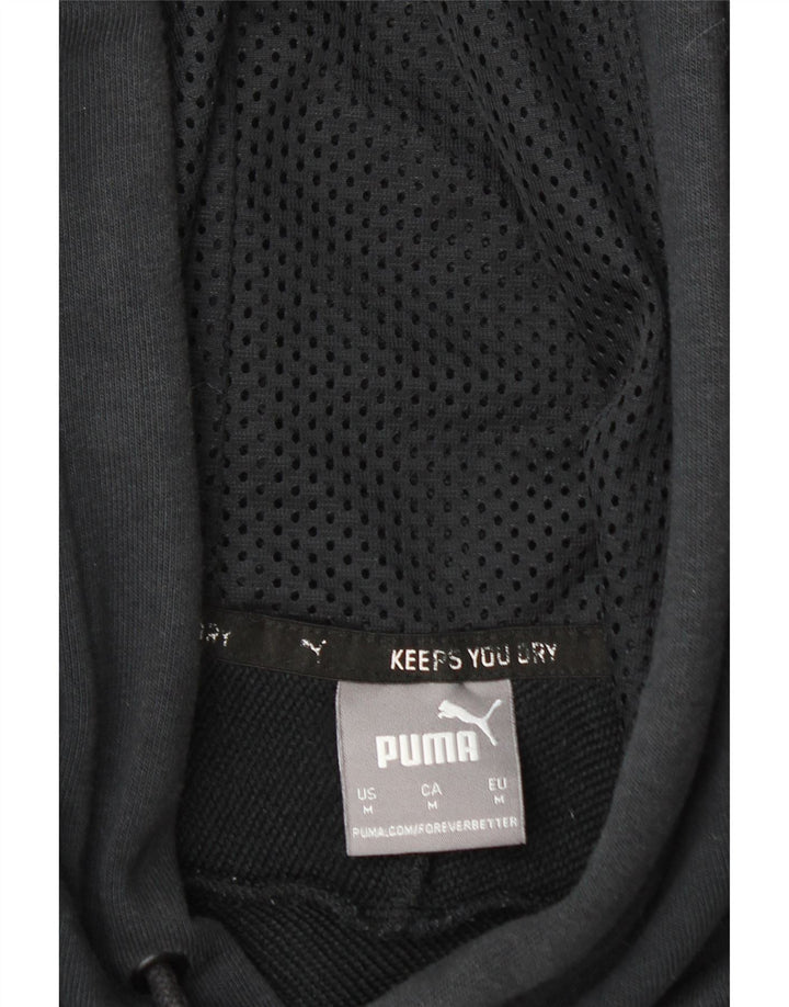 PUMA Mens Graphic Hoodie Jumper Medium Black Cotton