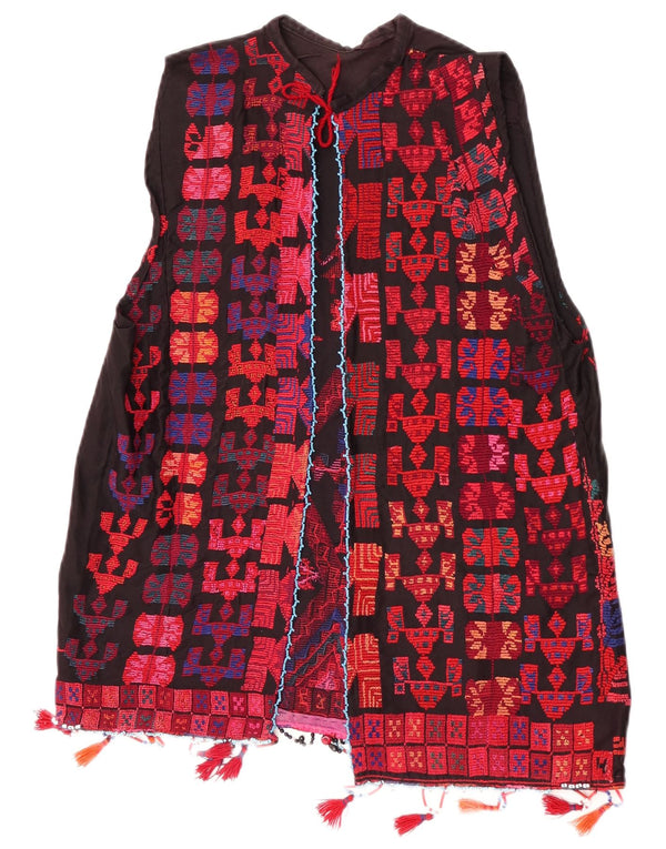 Vintage Womens Waistcoat UK 14 Medium Multicoloured Geometric Aztec