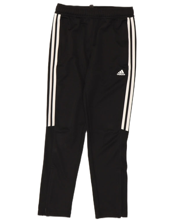 ADIDAS Boys Aeroready Tracksuit Trousers 11-12 Years Black Polyester