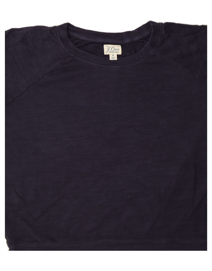 J. CREW Womens Oversized Sweatshirt Jumper UK 14 Medium Navy Blue Cotton Vintage J. Crew and Second-Hand J. Crew from Messina Hembry 